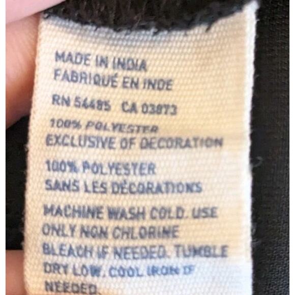 American Eagle Outfitters Black 3/4 Sleeve Blouse Lace Pleated Boho Size Small - Picture 7 of 7